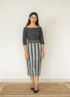 STRIPED TIERED SKIRT