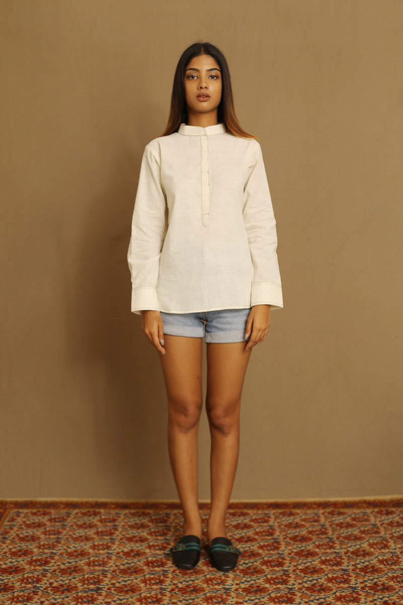 Cream - Kurta Top