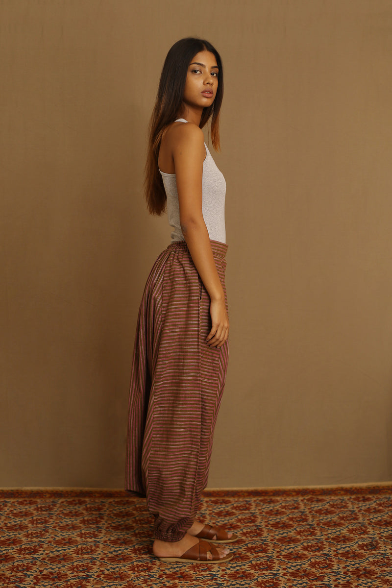 Brown & Pink - Drop Crotch Pants