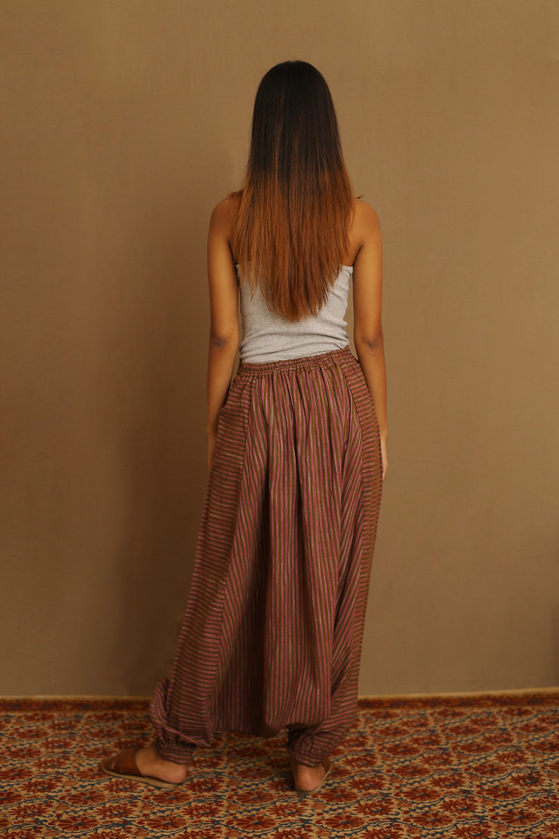 Brown & Pink - Drop Crotch Pants