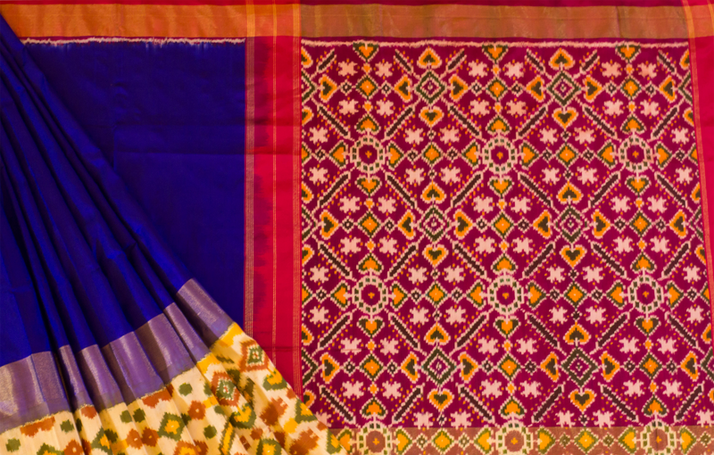 Persian Blue Pochampally Silk