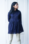 Navy Blue Silk Top