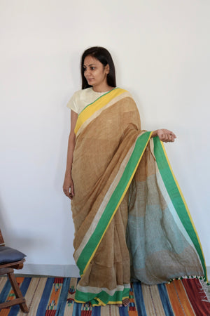 SAND HUE LINEN SAREE