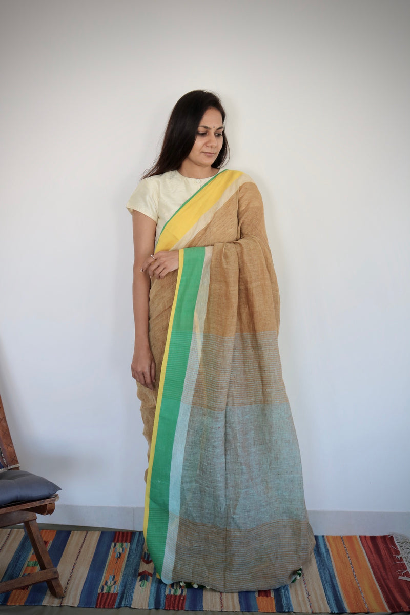 SAND HUE LINEN SAREE