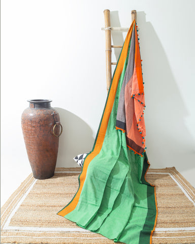 SAGE GREEN LINEN SAREE