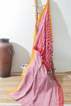 BLUSH WITH YELLOW LINEN SAREE