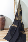 BLACK & BLUE BORDER LINEN SAREE