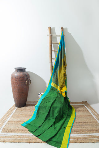 SAGE GREEN LINEN SAREE