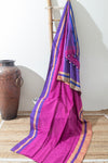 WHITE & BLUE LINEN SAREE