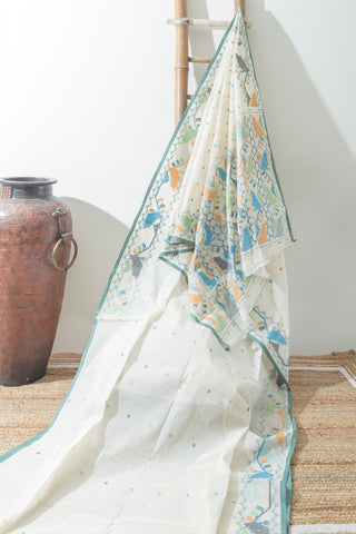 SAGE GREEN LINEN SAREE